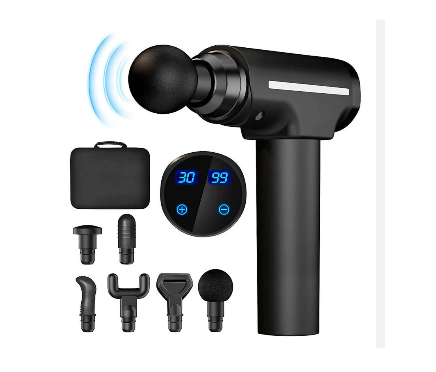 Massagepistole mit 30 Geschwindigkeiten und 6 Massagekopfen